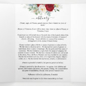 Red Rose Waterverf Floral Memorial Funeral Drieluik Programma (Binnenkant midden)