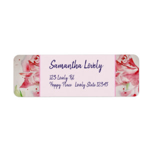 Red Rose Waterverf Rozen Etiket