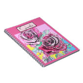 Red Rose Waterverf Rozen Roze iPad Smart Hoesje Notitieboek (Rechterzijde)