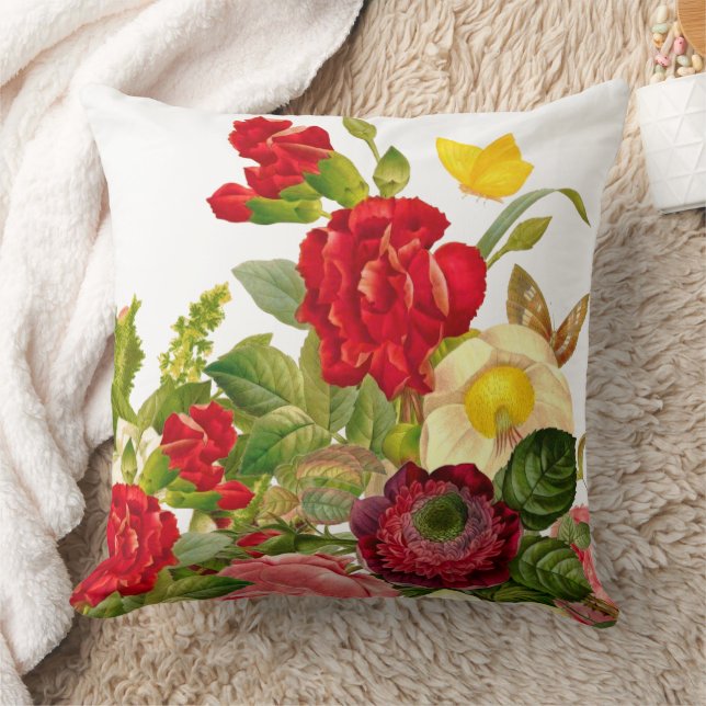 Red Rose Waterverf Trend & Yellow Butterfly Kussen (Deken)