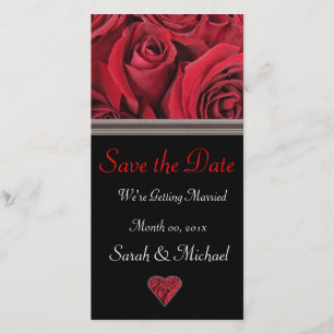 Red Rose Wedding Announcement Kaart