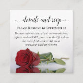 Red Rose Wedding Details & RSVP Online QR-code Informatiekaartje (Voorkant)