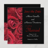 Red Rose Wedding Enregistrer la carte Faire-part d (Devant / Derrière)