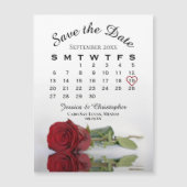 Red Rose Wedding Enregistrer la date Magnet Calend (Devant)