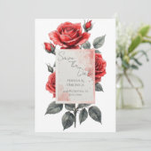 Red Rose Wedding Invitation (Debout devant)