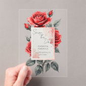 Red Rose Wedding Invitation (In situ (ordinateur de poche))
