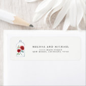 Red Rose Wedding Return Address Labels (Insitu)