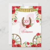 Red Rose Western Charra Mis Quince Kaart (Achterkant)