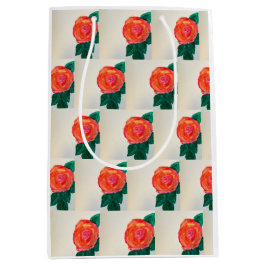 Red Rose with Green Leaves Medium Cadeauzakje