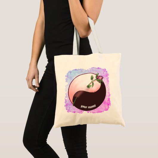 Red Rose yin yang canvas tas (Voorkant (product))