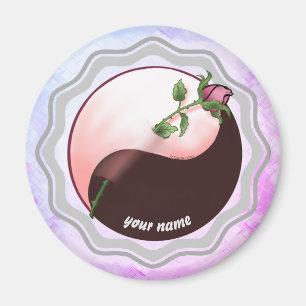 Red Rose yin yang magneet