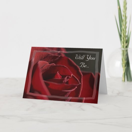 Red Rose zal je mijn Bridesmaid uitnodiging zijn (Voorkant)