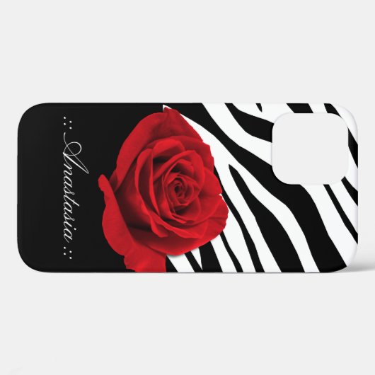Red Rose Zebra Afdrukken op maat Case-Mate iPhone Case (Achterkant (horizontaal))