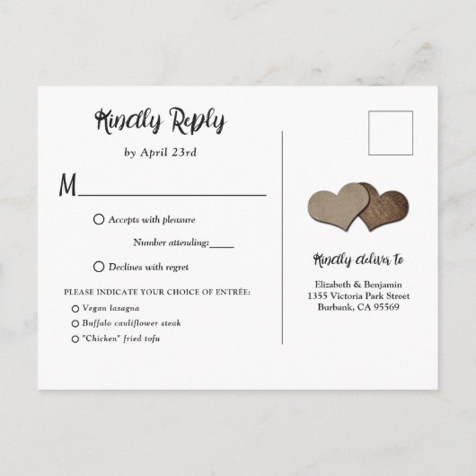 Red Rose Zonnebloem Rustiek Huwelijk RSVP Briefkaa Uitnodiging Briefkaart (Achterkant)