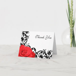 Red Rose Zwart Bloeien Dank u Bedankkaart
