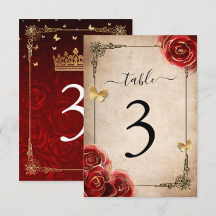 Red Rose Zwart Goud Tafel Aantal Kaarten