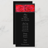Red Rose Zwart Zilver Wedding Menu (Voorkant / Achterkant)