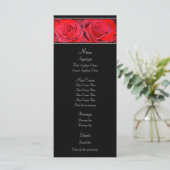 Red Rose Zwart Zilver Wedding Menu (Staand voorkant)