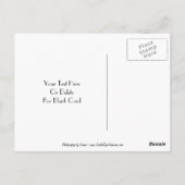 Red Rosebud Black Floral  Briefkaart (Achterkant)