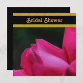 Red Rosebud Flower Bridal Shower Invitation Kaart (Voorkant / Achterkant)