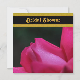 Red Rosebud Flower Bridal Shower Invitation Kaart