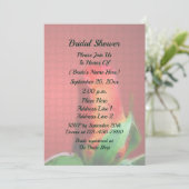 Red Rosebud Flower Bridal Shower Kaart (Staand voorkant)