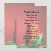 Red Rosebud Flower Bridal Shower Kaart (Voorkant / Achterkant)