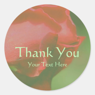 Red Rosebud Flower Dank u persoonlijk Ronde Sticker