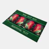 Red Rosebud Flower Personalized Deurmat (Schuin)