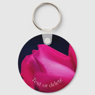 Red Rosebud Flower Personalized Sleutelhanger