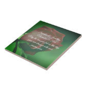 Red Rosebud Flower Personalized Wedding Tegeltje (Zijkant)