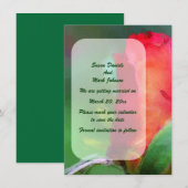 Red Rosebud Flower Wedding Save The Date (Voorkant / Achterkant)