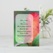 Red Rosebud Flower Wedding Save The Date (Staand voorkant)