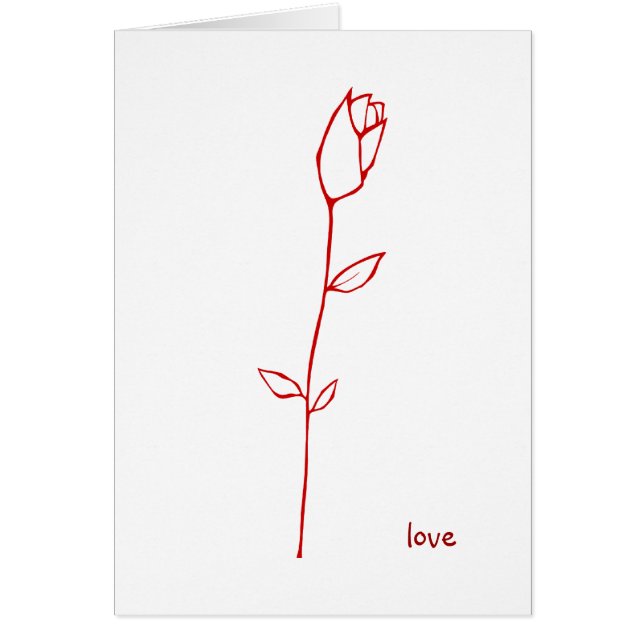 Red Rosebud Love Card (Voorkant)
