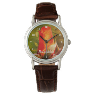 Red Rosebud sluit Abstract persoonlijke gegevens a Horloge