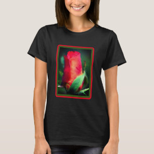 Red Rosebud Waterverf Foto's schilderen T-shirt