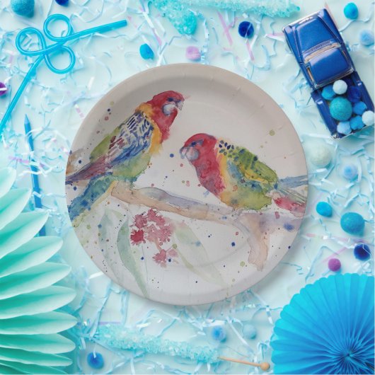 Red Rosella Parrot Pattern Party Bord (Feest)