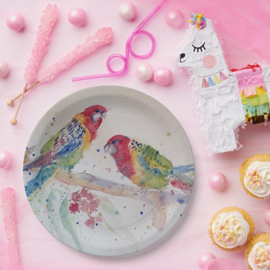 Red Rosella Parrot Pattern Party Bord (Feest)