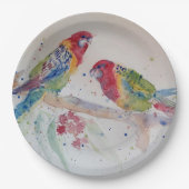 Red Rosella Parrot Pattern Party Bord (Voorkant)