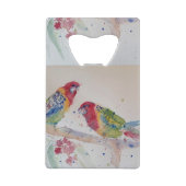 Red Rosella Parrot Waterverf Bottle Open Kredietkaart Flessenopener (Achterkant)