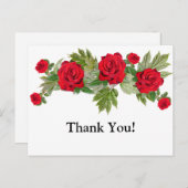 Red Roses 3 Bedankt Afstuderen Briefkaart (Voorkant / Achterkant)