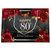 Red Roses 80e anniversaire grand sac cadeau (Devant)