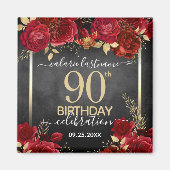 Red Roses 90e anniversaire Save the Date Magnet (Devant)