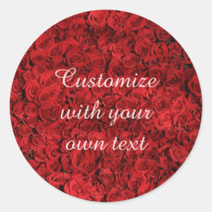 Red Roses aangepaste tekst Ronde Sticker