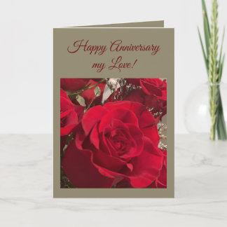 Red Roses anniversary card Kaart