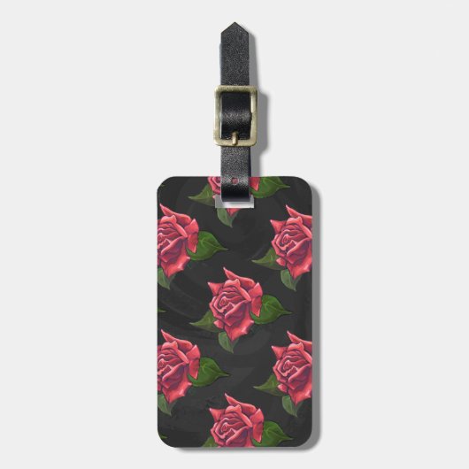 Red Roses Art Pattern Bagagelabel (Voorkant verticaal)