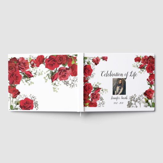 Red Roses begrafenis / herdenking / bruiloft gaste Gastenboek (Volledig)