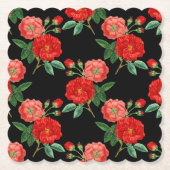 Red Roses, Black Background, Kartonnen Onderzetters (Voorkant)