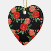Red Roses, Black Background, Keramisch Ornament (Links)