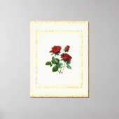 Red Roses boeket omlijst met gouden Stippen Canvas (Voorkant)
